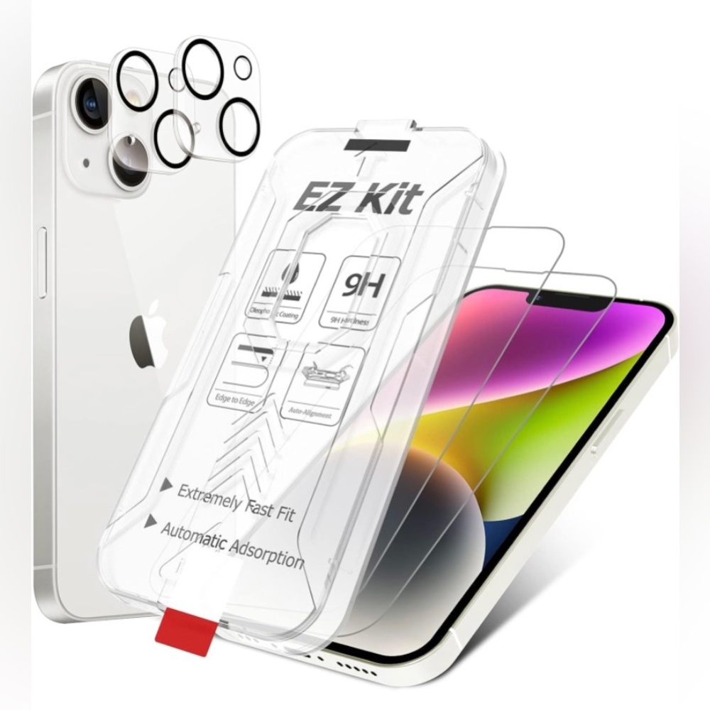 2 Pack Tempered Glass Screen Protector iPhone 14 Pro Max Camera Lens Protector